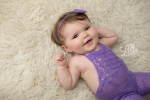 Purple Toddler Romper and Tie Back