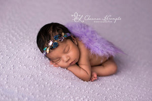 Lavender Baby Wing Set / Baby Angel Wing Set / Rhinestone Headband / Angel Wings / Newborn Photo Prop / Newborn Wing / Newborn Angel Costume