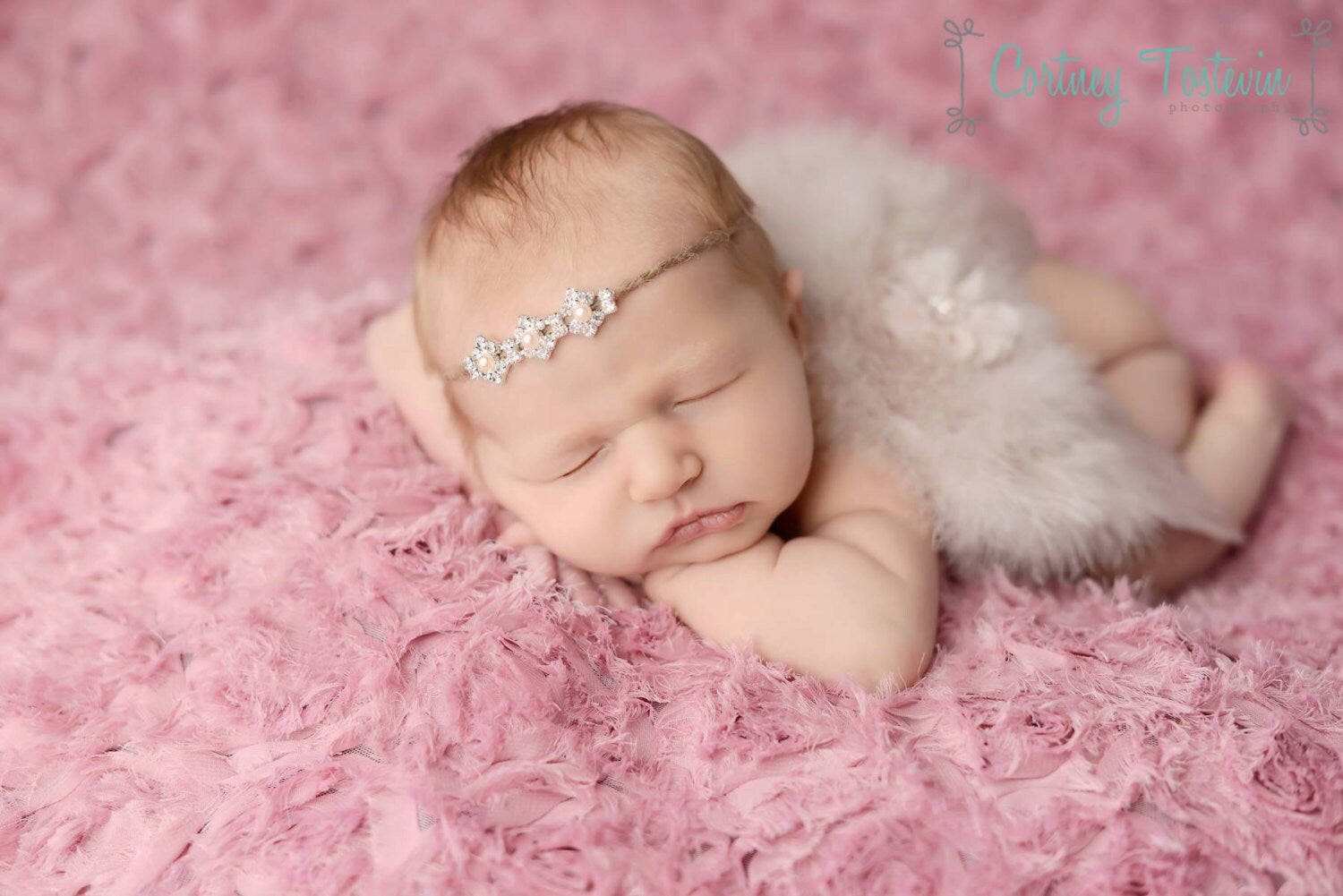 Blush Baby Wing Set / Baby Angel Wing Set / Rhinestone Tie Back / Angel Wings / Newborn Photo Prop / Newborn Wing / Newborn Angel Costume