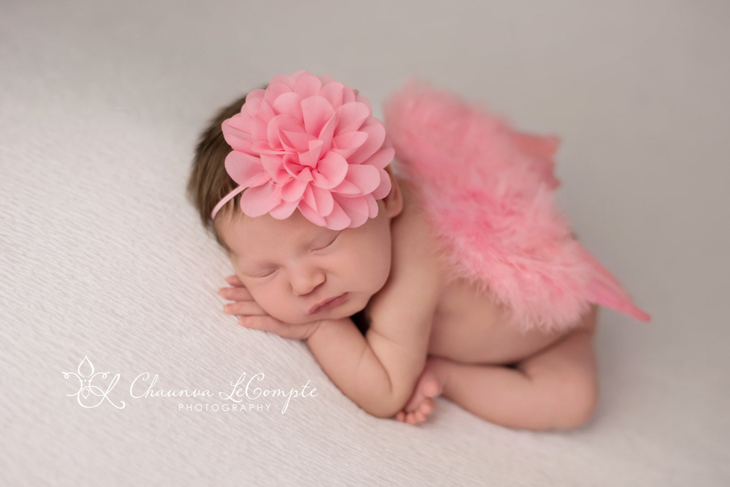 Coral Angel Wings and Flower Headband