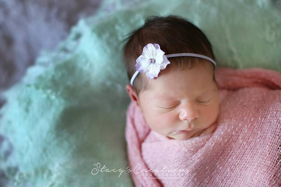 Lavender Flower Pearl Headband