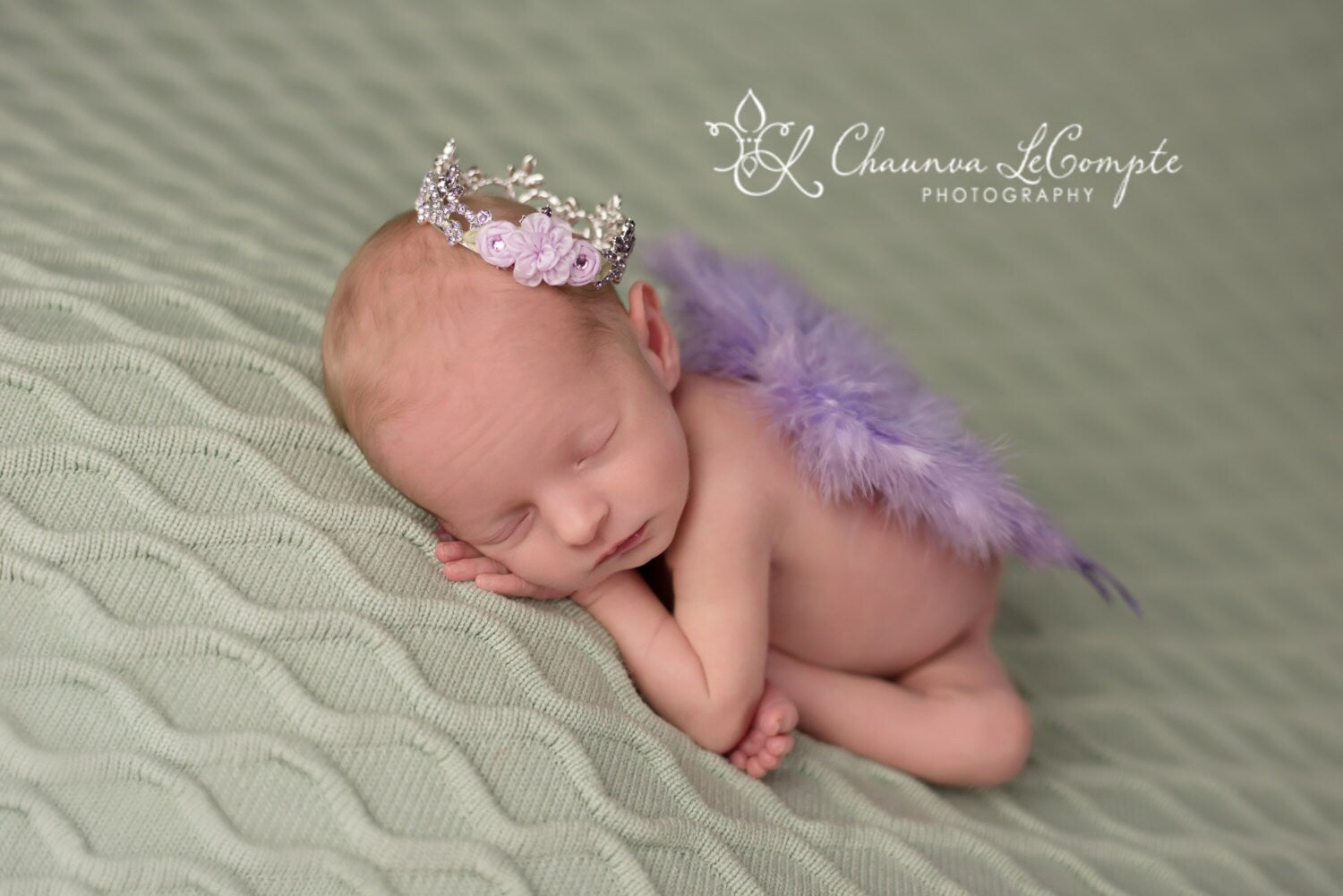 Lavender Baby Wing Set / Baby Angel Wing Set / Rhinestone Crown / Angel Wings / Newborn Photo Prop / Newborn Wing / Newborn Angel Costume
