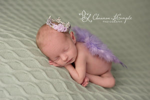Lavender Baby Wing Set / Baby Angel Wing Set / Rhinestone Crown / Angel Wings / Newborn Photo Prop / Newborn Wing / Newborn Angel Costume