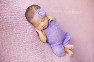 Purple Knit Romper and Tie Back