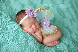 Light Blue and Lavender Butterfly Wing & Headband Set