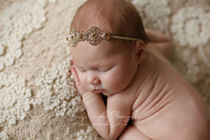Champagne Rhinestone Headband / Rhinestone Headband / Baby Girl Headband / Crystal Headband / Newborn Photo Prop / Newborn Headband /