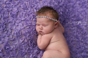 Rhinestone Headband / Baby Girl Headband / Newborn Prop / Newborn / Lavender Rhinestone Headband / Newborn Headband / Christening Headband