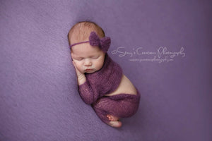 Plum Mohair Sleeves and Short Set