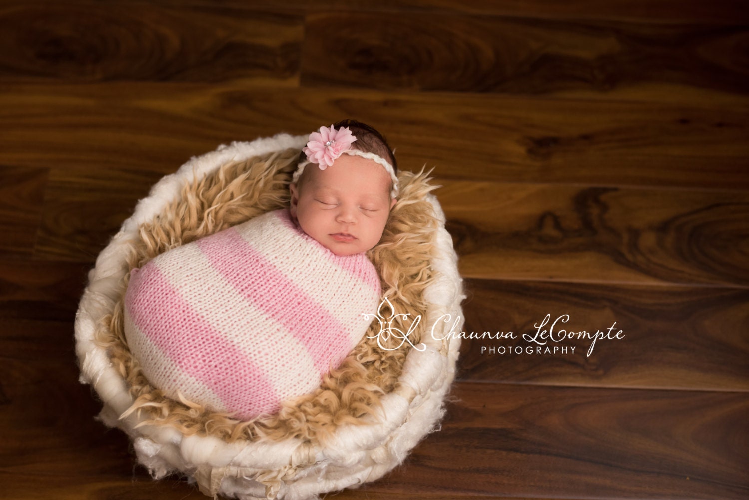 Pink and Ivory Knit Swaddle Sack and Tie Back /  Newborn Swaddle Sack / Newborn Photo Prop / Knit Newborn Prop / Baby Cocoon / Newborn Sack
