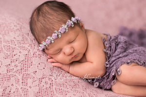 Lavender Flower Rhinestone Halo, Rhinestone Headband, Newborn Headband, Simple Headband,  Baby Girl Headband, Photo Prop, Newborn Prop