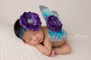 Turquoise and Purple Butterfly Wings & Headband