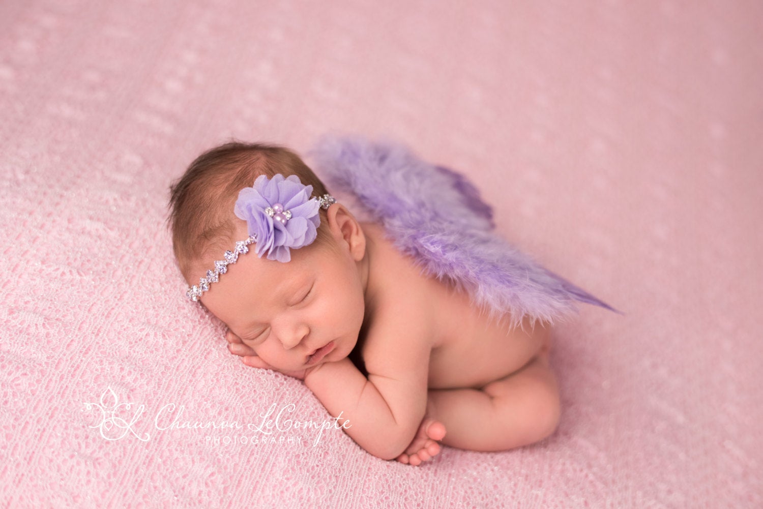 Lavender Angel Wings and Rhinestone Headband