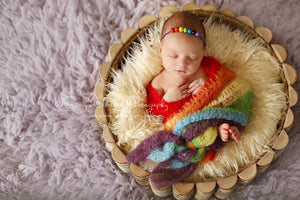 Rainbow Mohair Wrap