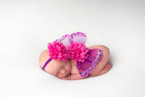 Purple and Pink Butterfly Wing Set / Newborn Wings / Newborn Wing Prop / Baby Girl Headband / Newborn Photo Prop / Newborn Butterfly Wings