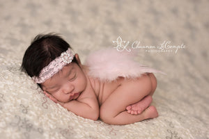 Pink Baby Wing Set / Baby Angel Wing Set / Rhinestone Headband / Angel Wings / Newborn Photo Prop / Newborn Wing / Newborn Angel Costume